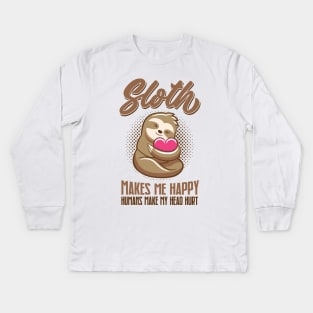 Cute Sloth Baby Animal Kids Long Sleeve T-Shirt